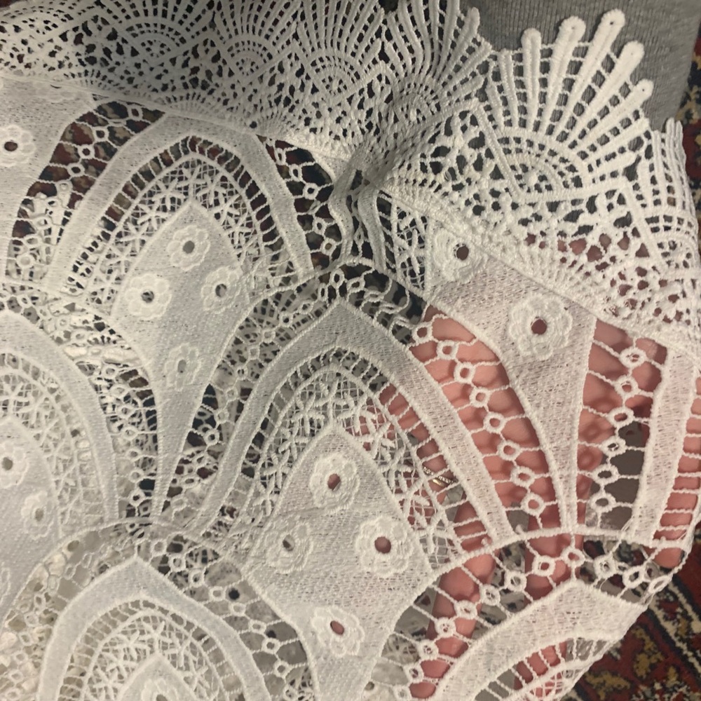 White Lace Eyelet Midi Dress - Lulus - Picture 6 of 9